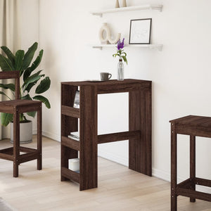 Bartisch mit Regal, Braun Eiche, 90x40 cm