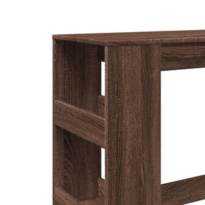 Bartisch mit Regal, Braun Eiche, 90x40 cm