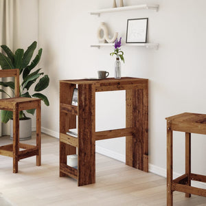 Bartisch mit Regal, Altholz-Optik