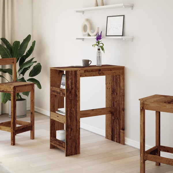 Bartisch mit Regal, Altholz-Optik