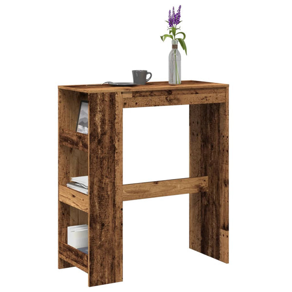 Bartisch mit Regal, Altholz-Optik