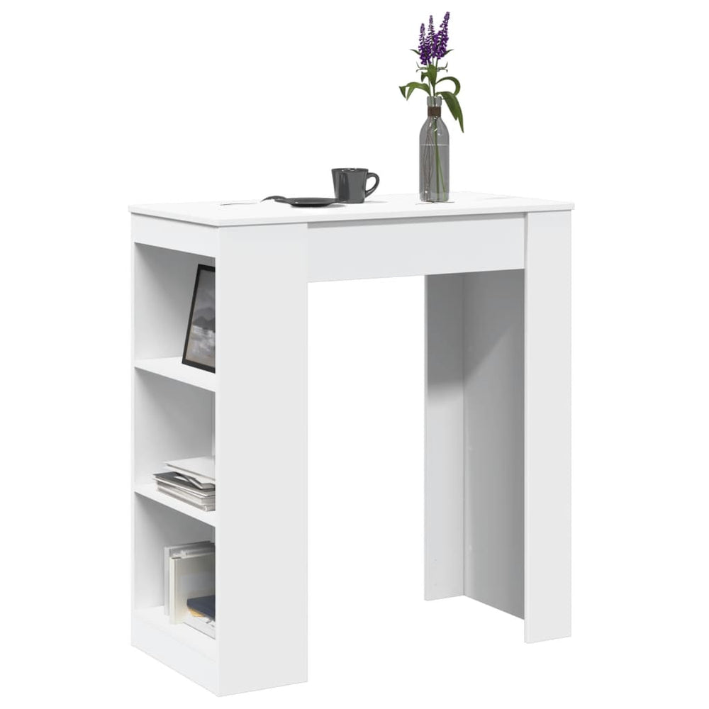 Bartisch mit Regal Weiß 95x47x103,5 cm