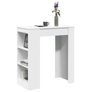 Bartisch mit Regal Weiß 95x47x103,5 cm