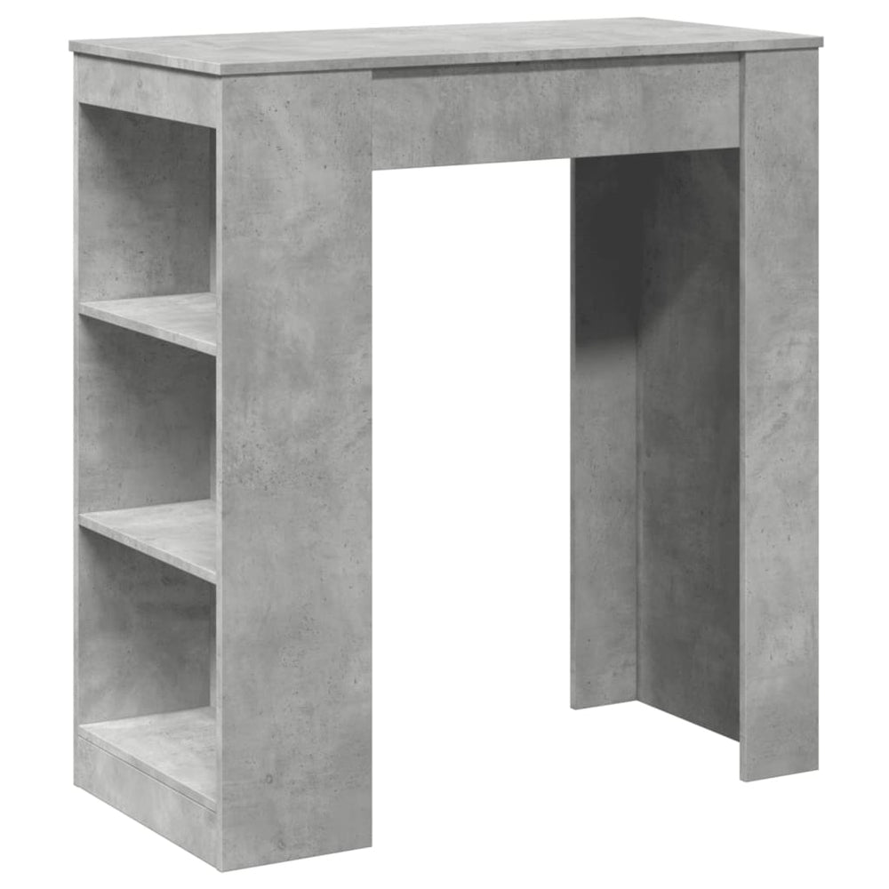 vidaXL Table de bar avec étagère Gris béton 95x47x103,5 cm Bois d'ingénierie