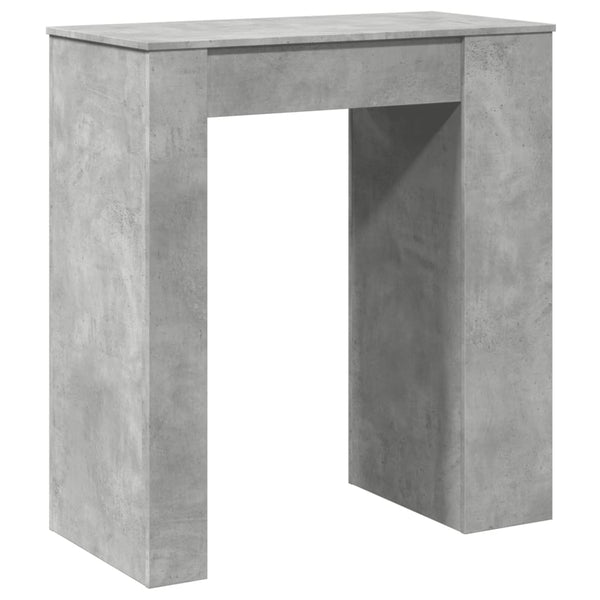 Bartisch mit Regal, Betongrau, 95 cm
