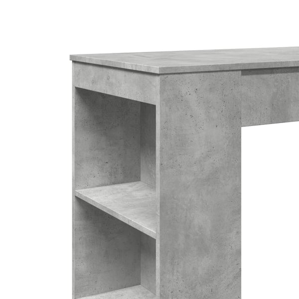 Bartisch mit Regal, Betongrau, 95 cm