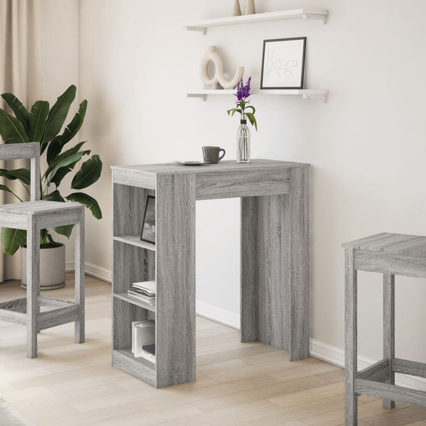 Bartisch mit Regal Grau Sonoma 95x47x103,5 cm