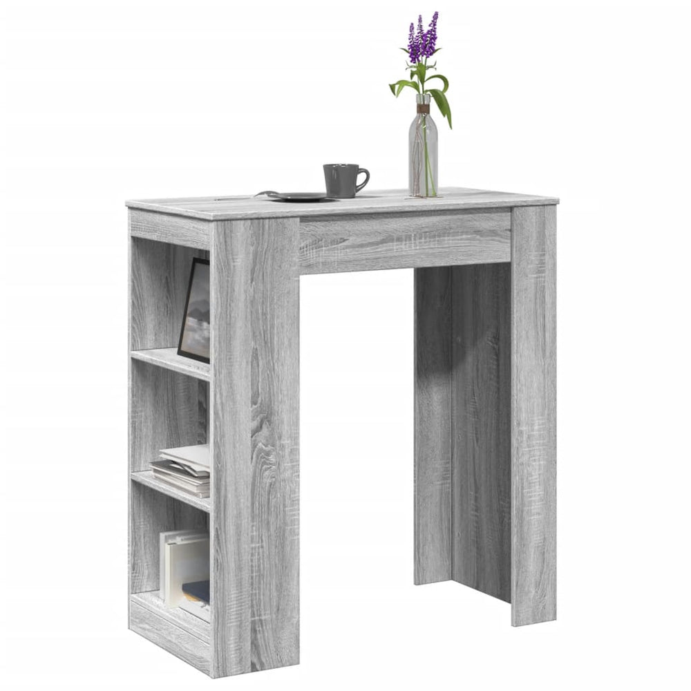 Bartisch mit Regal Grau Sonoma 95x47x103,5 cm