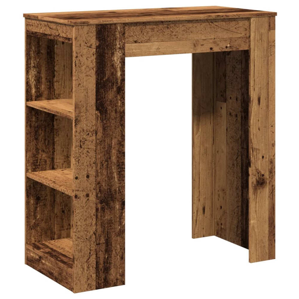 Bartisch mit Regal, Altholz-Optik