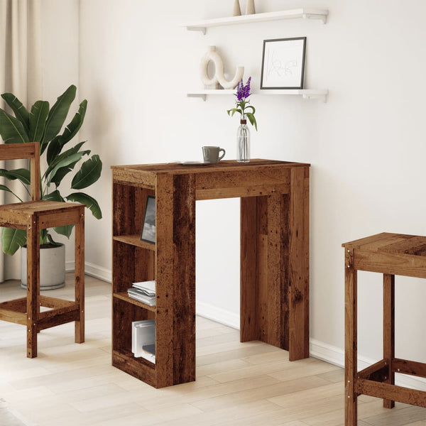 Bartisch mit Regal, Altholz-Optik
