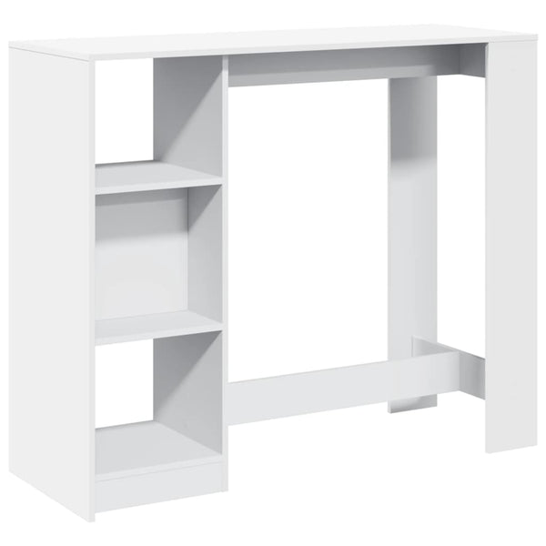 Bartisch mit Regal Weiß 124x46x103,5 cm