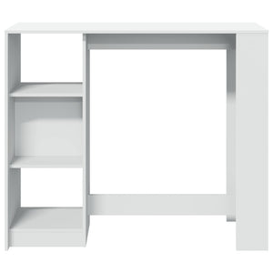 Bartisch mit Regal Weiß 124x46x103,5 cm