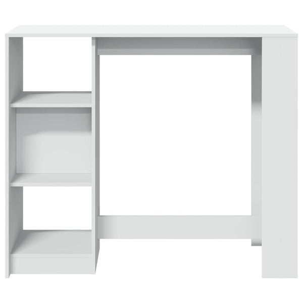 Bartisch mit Regal Weiß 124x46x103,5 cm
