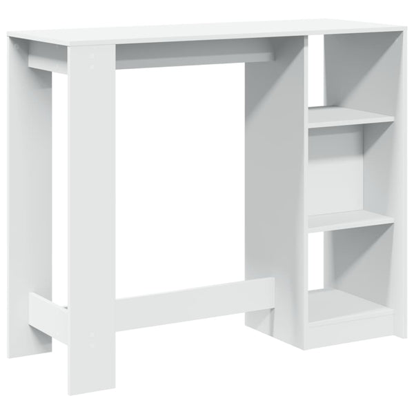 Bartisch mit Regal Weiß 124x46x103,5 cm