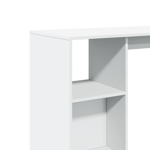 Bartisch mit Regal Weiß 124x46x103,5 cm