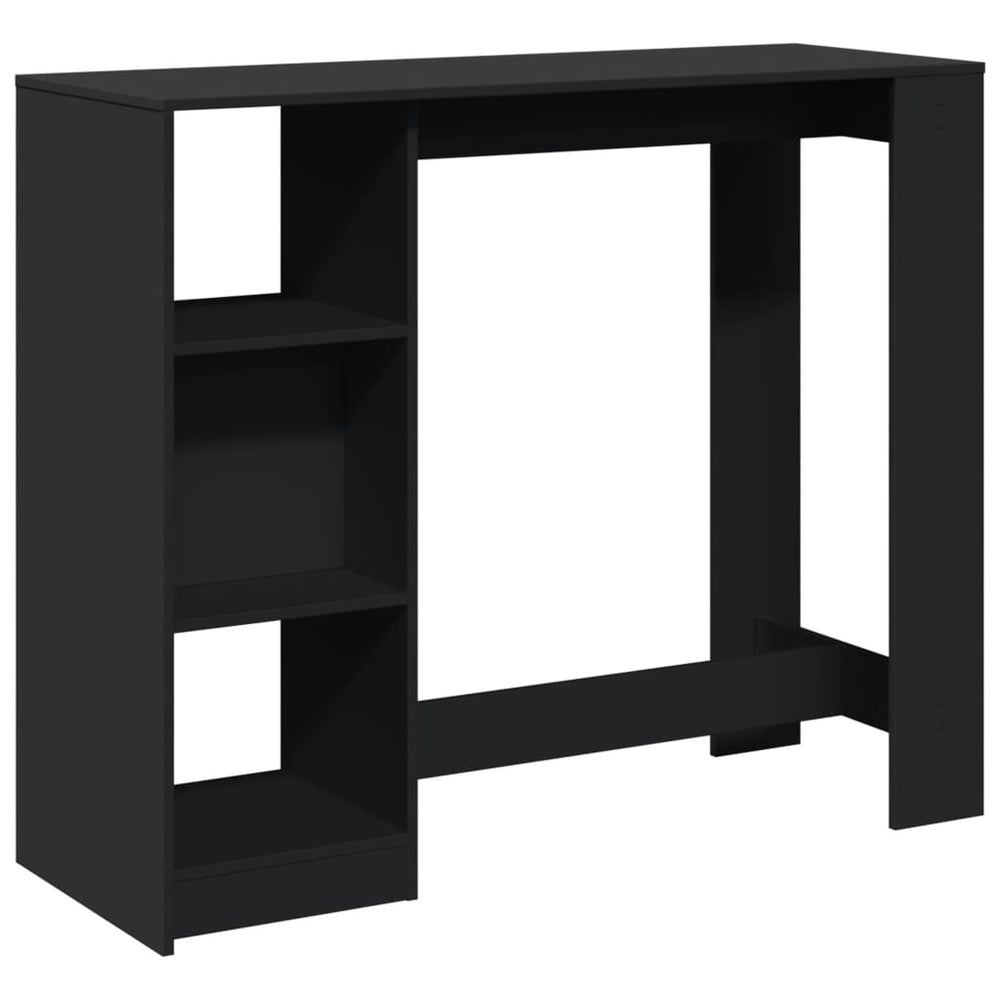 Schwarzer Bartisch mit Regal 124 cm