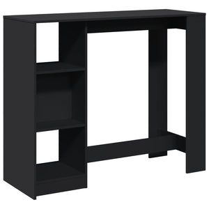 Schwarzer Bartisch mit Regal 124 cm