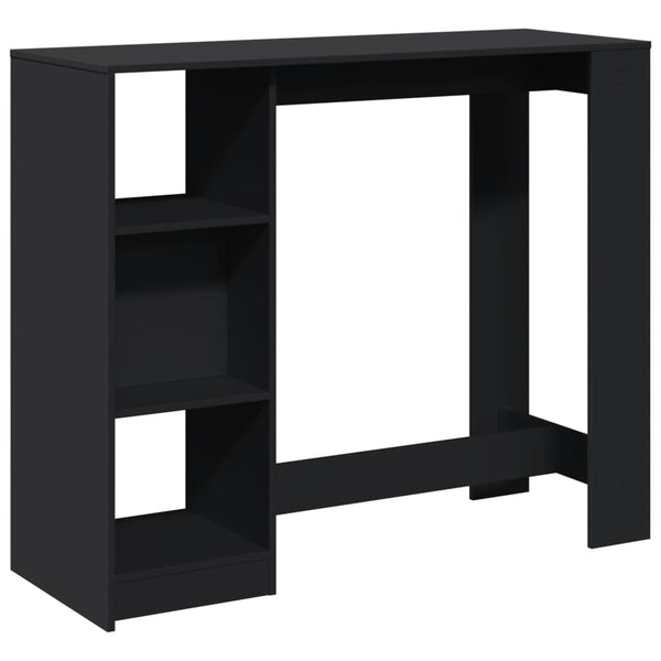 Schwarzer Bartisch mit Regal 124 cm