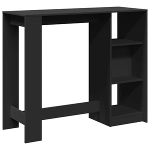 Schwarzer Bartisch mit Regal 124 cm