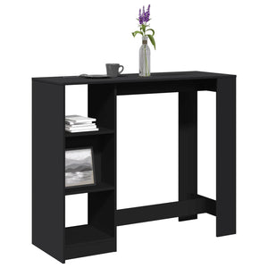 Schwarzer Bartisch mit Regal 124 cm