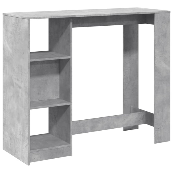 Bartisch mit Regal Betongrau 124 cm