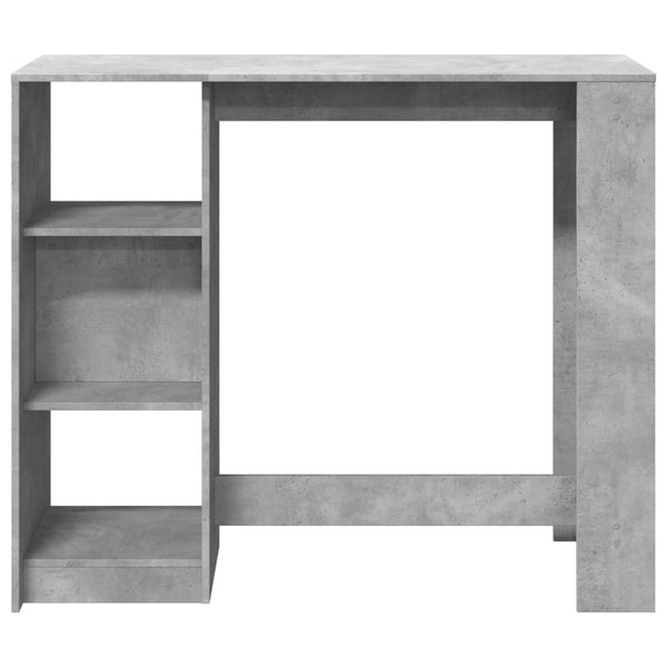 Bartisch mit Regal Betongrau 124 cm
