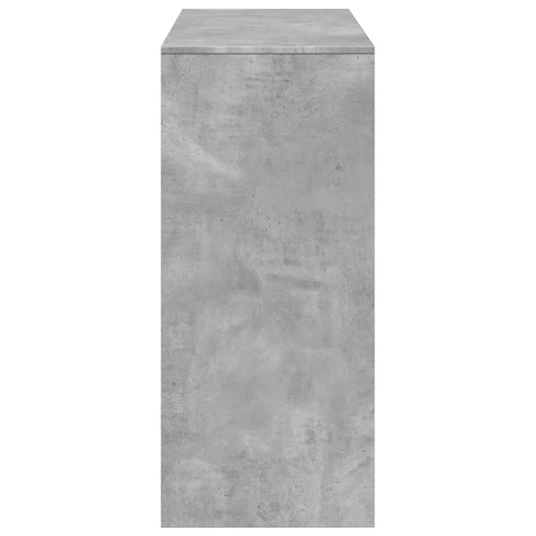 Bartisch mit Regal Betongrau 124 cm