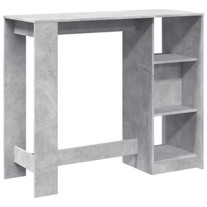 Bartisch mit Regal Betongrau 124 cm