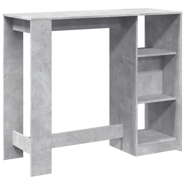 Bartisch mit Regal Betongrau 124 cm