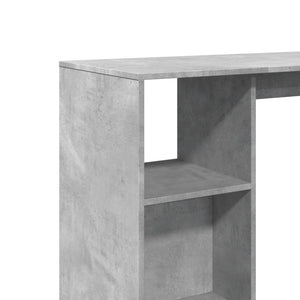 Bartisch mit Regal Betongrau 124 cm