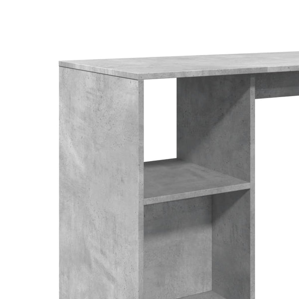 Bartisch mit Regal Betongrau 124 cm