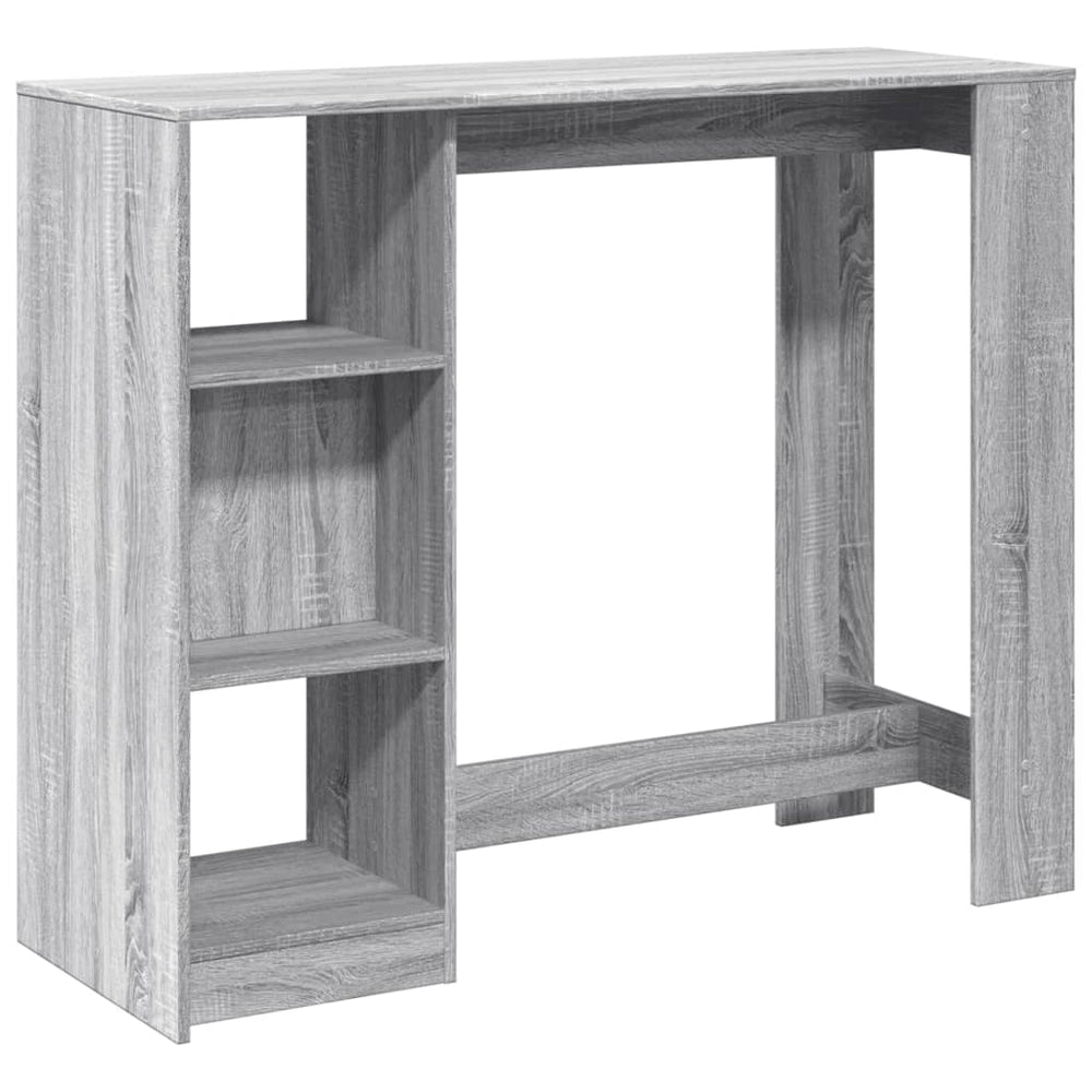 Bartisch mit Regal Grau Sonoma 124 cm