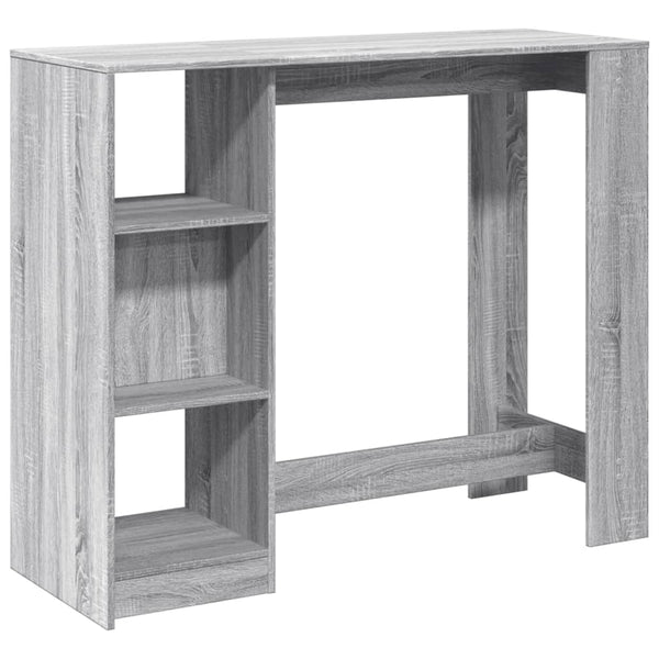 Bartisch mit Regal Grau Sonoma 124 cm