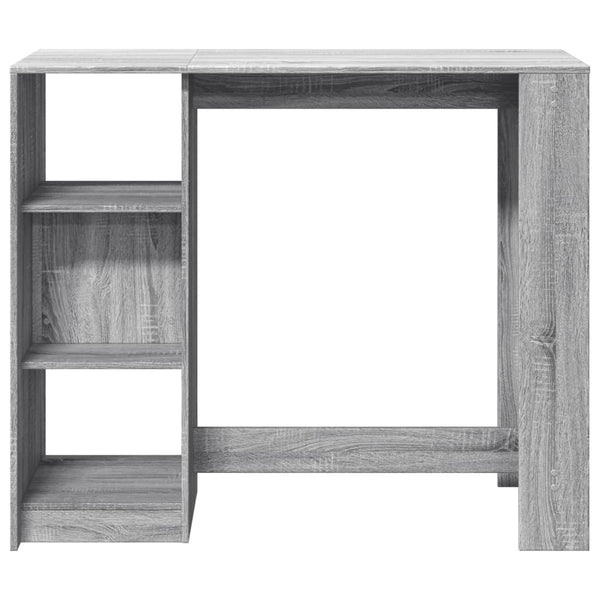 Bartisch mit Regal Grau Sonoma 124 cm