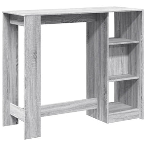 Bartisch mit Regal Grau Sonoma 124 cm