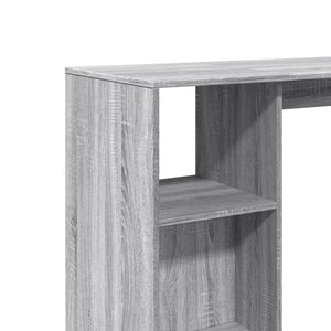 Bartisch mit Regal Grau Sonoma 124 cm