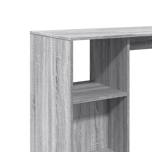Bartisch mit Regal Grau Sonoma 124 cm