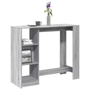 Bartisch mit Regal Grau Sonoma 124 cm