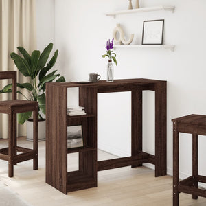 Bartisch mit Regal Braun Eiche