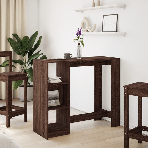 Bartisch mit Regal Braun Eiche