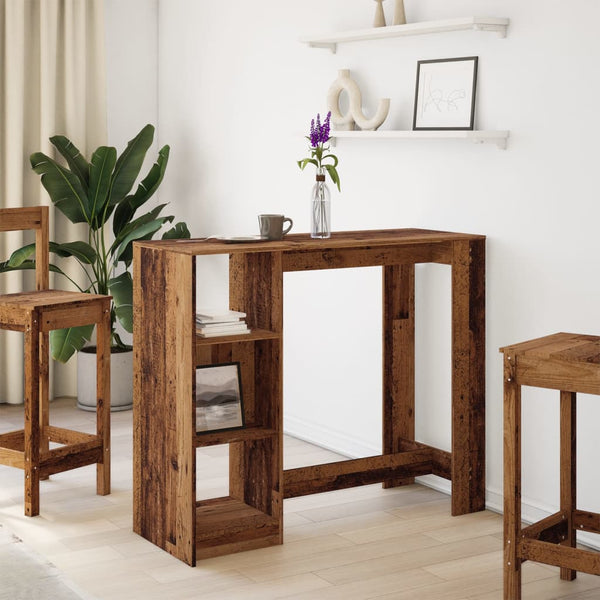 Bartisch mit Regal Altholz-Optik