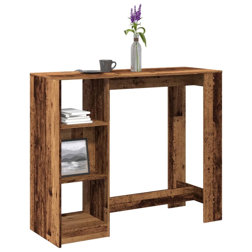 Bartisch mit Regal Altholz-Optik