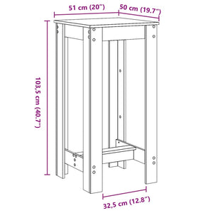 Schwarzer Bartisch 51x50x103,5 cm