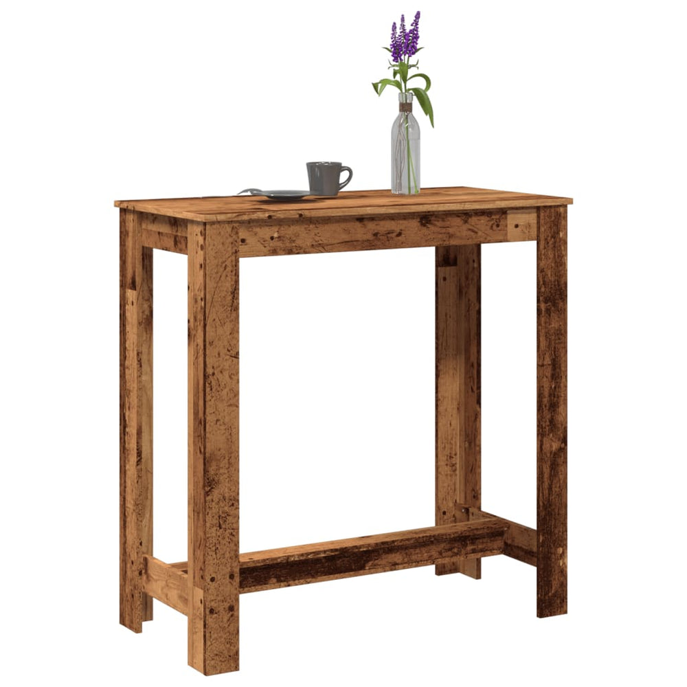 vidaXL Table de bar aspect bois de récupération 102x50x103,5 cm Bois d'ingénierie