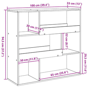Sonoma Eiche Bücherregal Raumteiler 100 cm