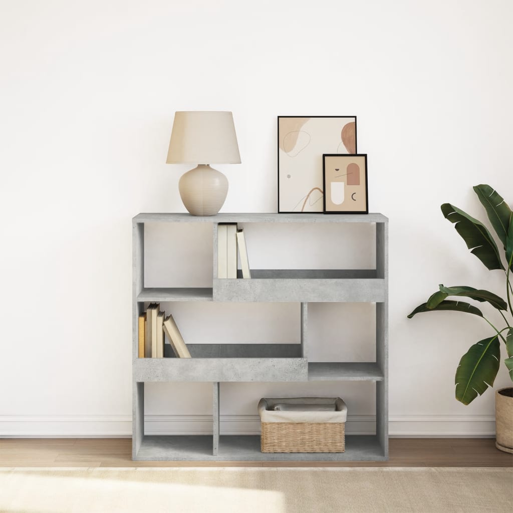 Betongraues Bücherregal / Raumteiler, 100 cm