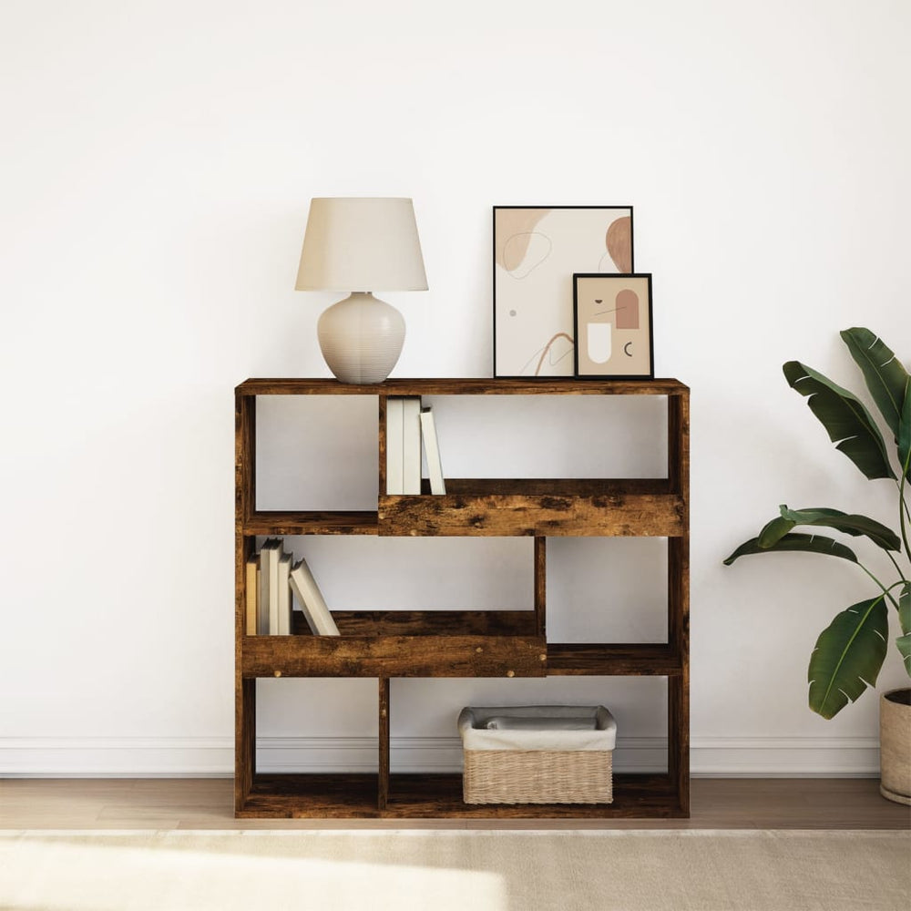 vidaXL Bookcase/Room Divider Smoked Oak 100x33x94.5 cm
