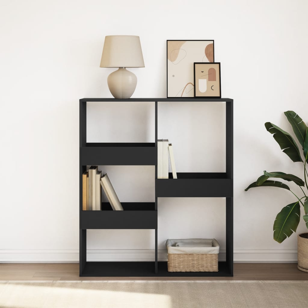 Schwarzes Bücherregal / Raumteiler 100x33x115 cm