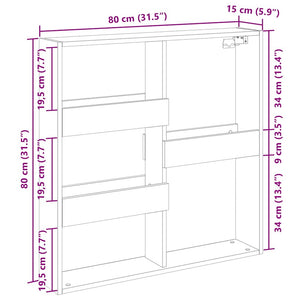 Schwarzer Wandschrank 80x80 cm