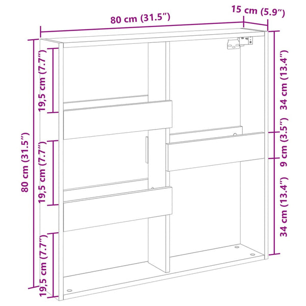 Wandschrank Sonoma Eiche 80x80 cm